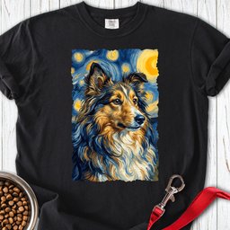 Shetland Sheepdog Van Gogh Premium Tee Gift For Dog Lover