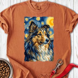 Shetland Sheepdog Van Gogh Premium Tee Gift For Dog Lover