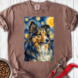 Shetland Sheepdog Van Gogh Premium Tee Gift For Dog Lover