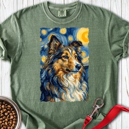 Shetland Sheepdog Van Gogh Premium Tee Gift For Dog Lover