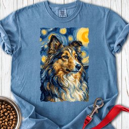 Shetland Sheepdog Van Gogh Premium Tee Gift For Dog Lover