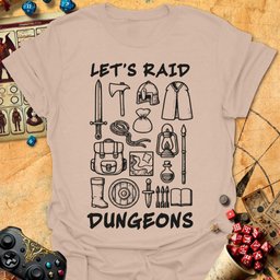 Lets Raid Tee Gift For Tabletop Gamer