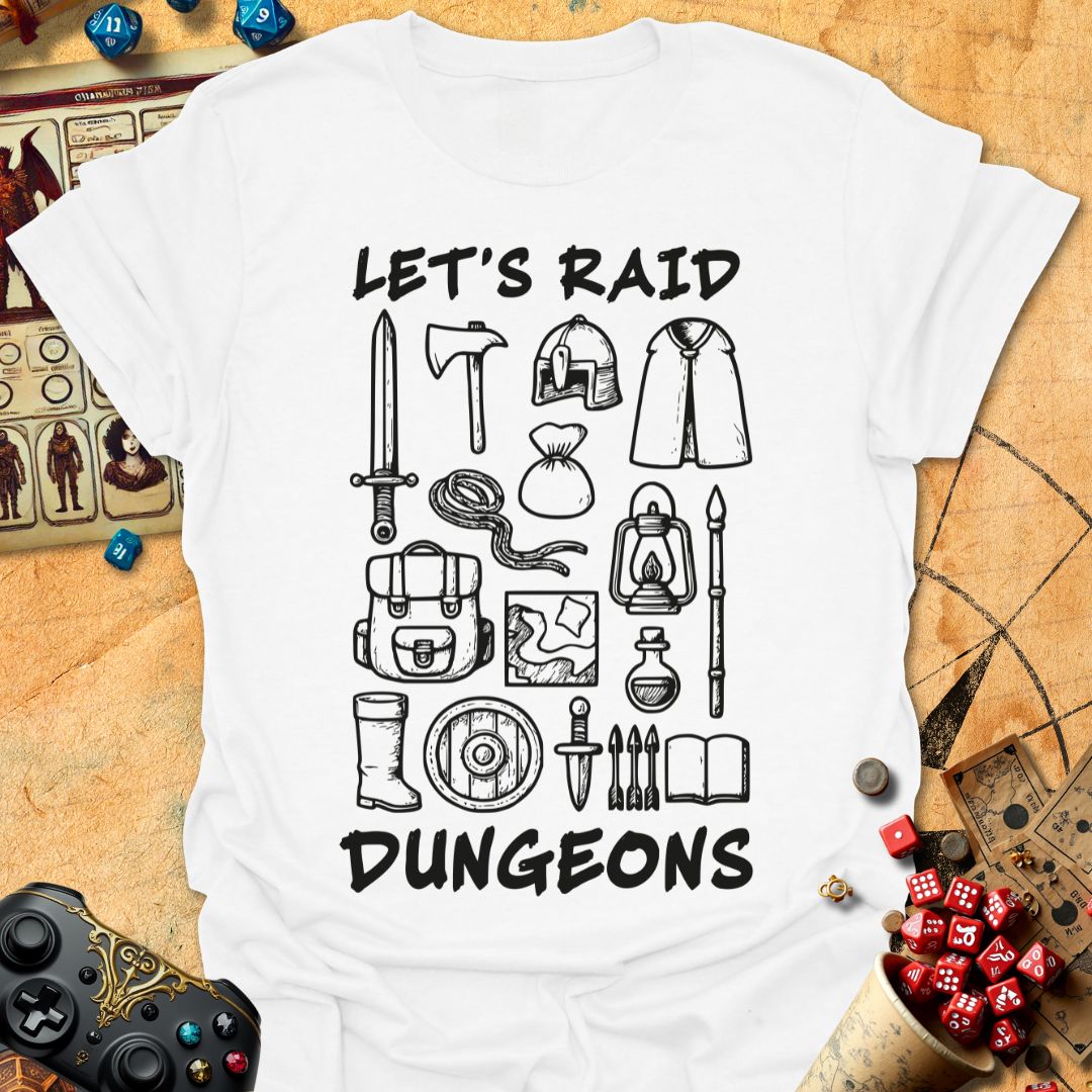 Lets Raid Tee Gift For Tabletop Gamer