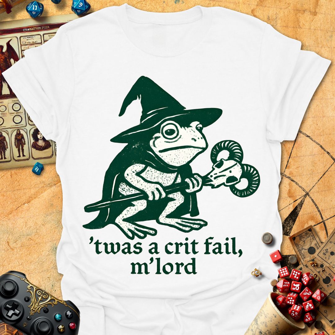 Twas A Crit Fail Tee Gift For Tabletop Gamer