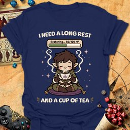 Long Rest And Tea Tee Gift For Tabletop Gamer