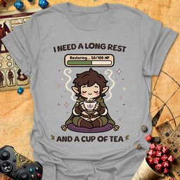 Long Rest And Tea Tee Gift For Tabletop Gamer