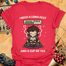Long Rest And Tea Tee Gift For Tabletop Gamer