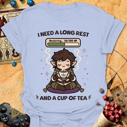 Long Rest And Tea Tee Gift For Tabletop Gamer