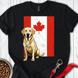 Yellow Labrador Canada Flag T Shirt Gift For Dog Lover