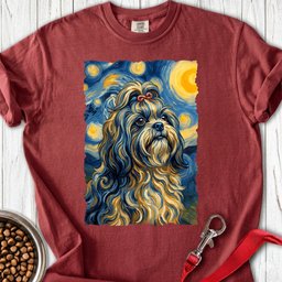Shih Tzu Van Gogh Premium Tee Gift For Dog Lover