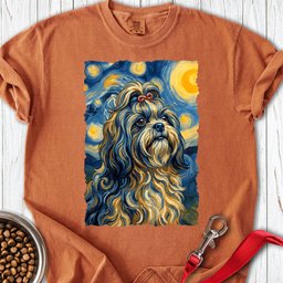 Shih Tzu Van Gogh Premium Tee Gift For Dog Lover