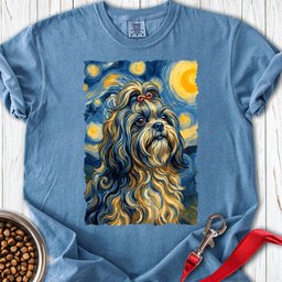 Shih Tzu Van Gogh Premium Tee Gift For Dog Lover