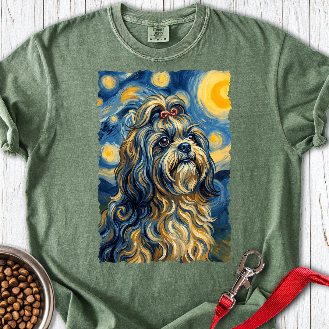 Shih Tzu Van Gogh Premium Tee Gift For Dog Lover