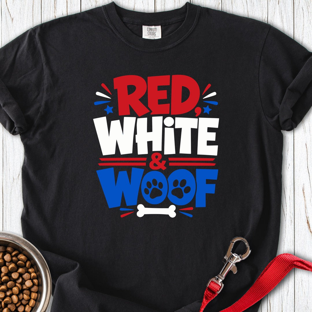 Red White And Woof Premium Tee Gift For Dog Lover