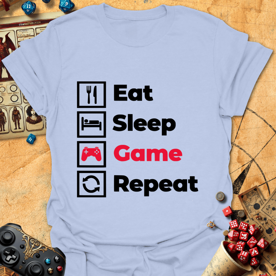 Eat Sleep Game Tee Gift For Tabletop Gamer