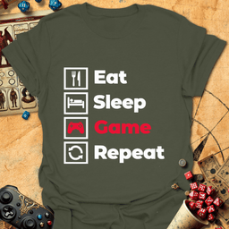 Eat Sleep Game Tee Gift For Tabletop Gamer