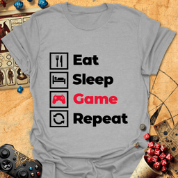 Eat Sleep Game Tee Gift For Tabletop Gamer