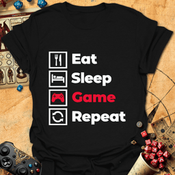 Eat Sleep Game Tee Gift For Tabletop Gamer
