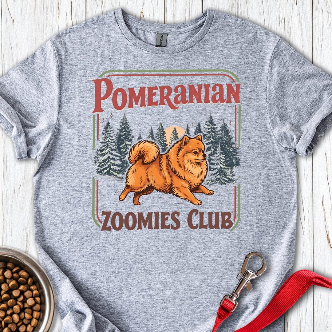 Pomeranian Zoomies Club T Shirt Gift For Dog Lover