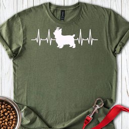 Yorkshire Terrier Heartbeat T Shirt Gift For Dog Lover