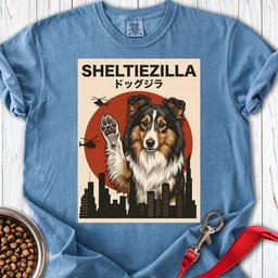 Shetland Sheepdog Sheltiezilla Premium Tee Gift For Dog Lover