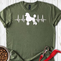 Standard Poodle Heartbeat 2 T Shirt Gift For Dog Lover