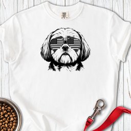Shih Tzu Flag Shades Premium Tee Gift For Dog Lover