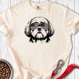 Shih Tzu Flag Shades Premium Tee Gift For Dog Lover