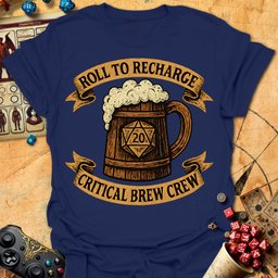 Critical Brew Crew Tee Gift For Tabletop Gamer