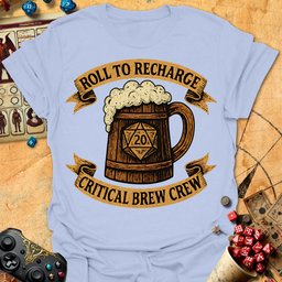 Critical Brew Crew Tee Gift For Tabletop Gamer