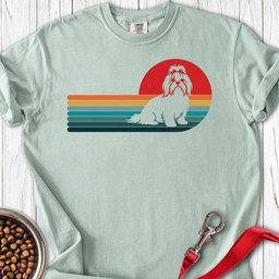 Shih Tzu Retro Sunset Premium Tee Gift For Dog Lover