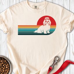 Shih Tzu Retro Sunset Premium Tee Gift For Dog Lover