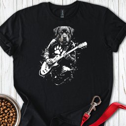 Rottweiler Guitar T Shirt Gift For Dog Lover