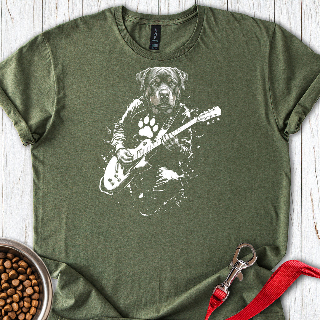 Rottweiler Guitar T Shirt Gift For Dog Lover