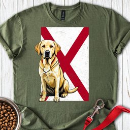Yellow Labrador Alabama Flag T Shirt Gift For Dog Lover
