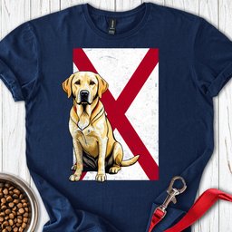 Yellow Labrador Alabama Flag T Shirt Gift For Dog Lover
