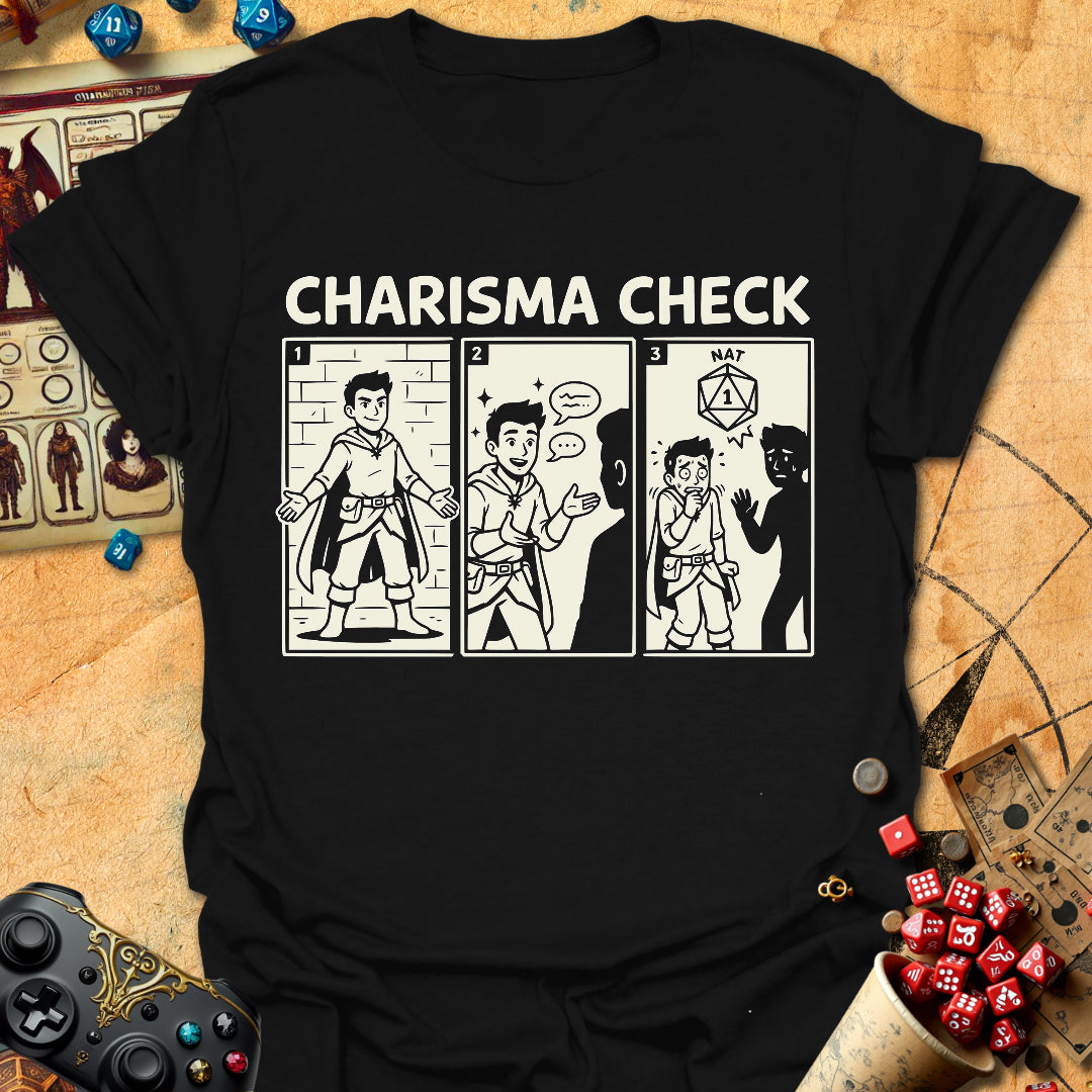 Charisma Check Fail Tee Gift For Tabletop Gamer