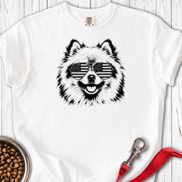 Pomeranian Flag Shades Premium Tee Gift For Dog Lover