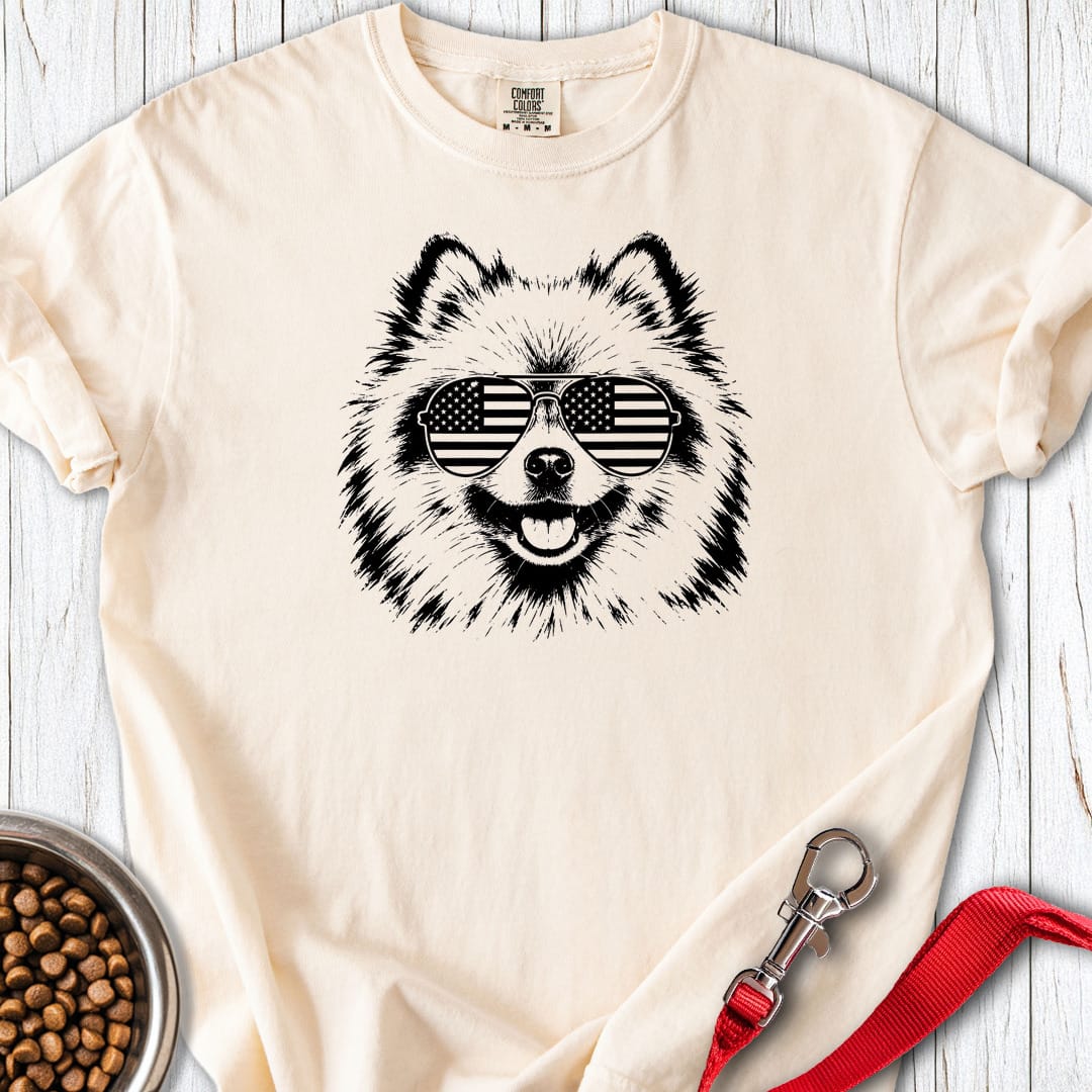 Pomeranian Flag Shades Premium Tee Gift For Dog Lover