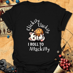 Attac Kitty Tee Gift For Tabletop Gamer
