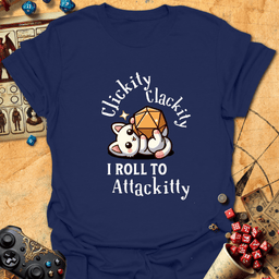 Attac Kitty Tee Gift For Tabletop Gamer