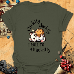 Attac Kitty Tee Gift For Tabletop Gamer