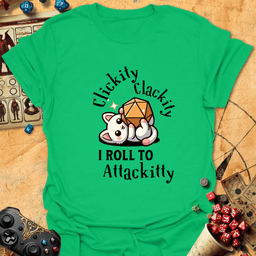 Attac Kitty Tee Gift For Tabletop Gamer