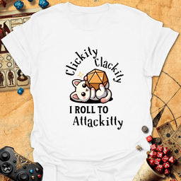 Attac Kitty Tee Gift For Tabletop Gamer