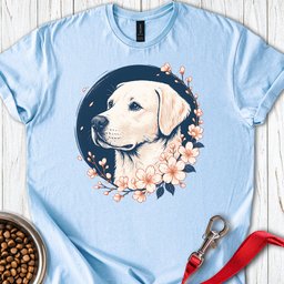 White Labrador Flower T Shirt Gift For Dog Lover