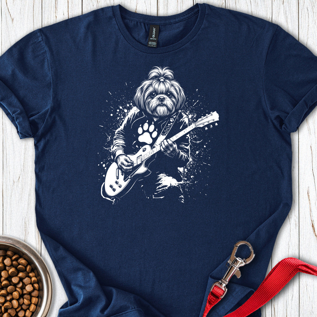 Shih Tzu Guitar T Shirt Gift For Dog Lover