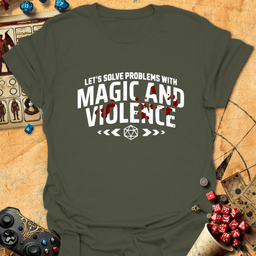 Magic And Violence Tee Gift For Tabletop Gamer