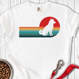 Shiba Inu Retro Sunset Premium Tee Gift For Dog Lover