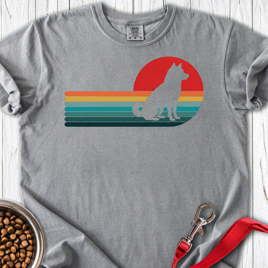 Shiba Inu Retro Sunset Premium Tee Gift For Dog Lover