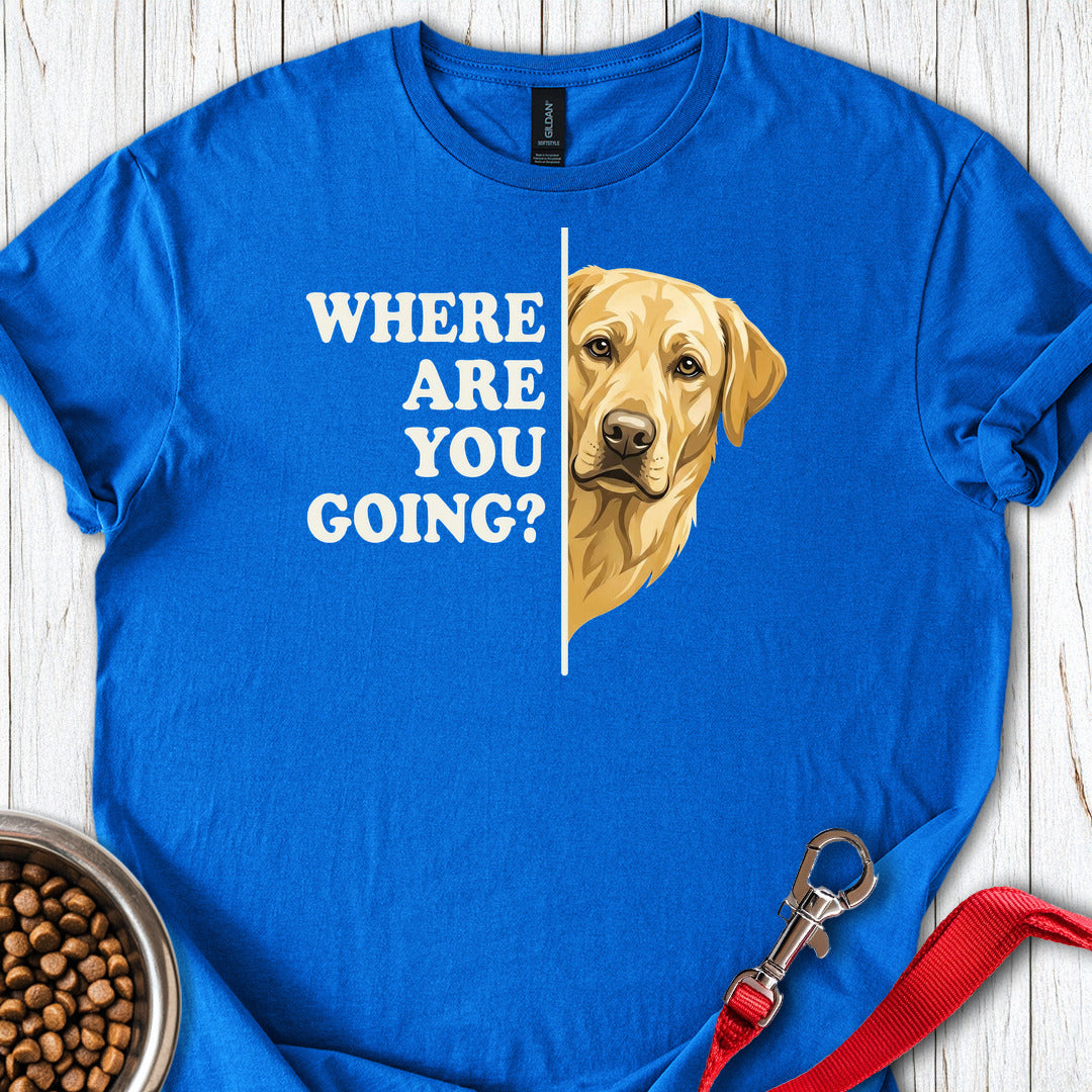 Yellow Lab Following T Shirt Gift For Dog Lover